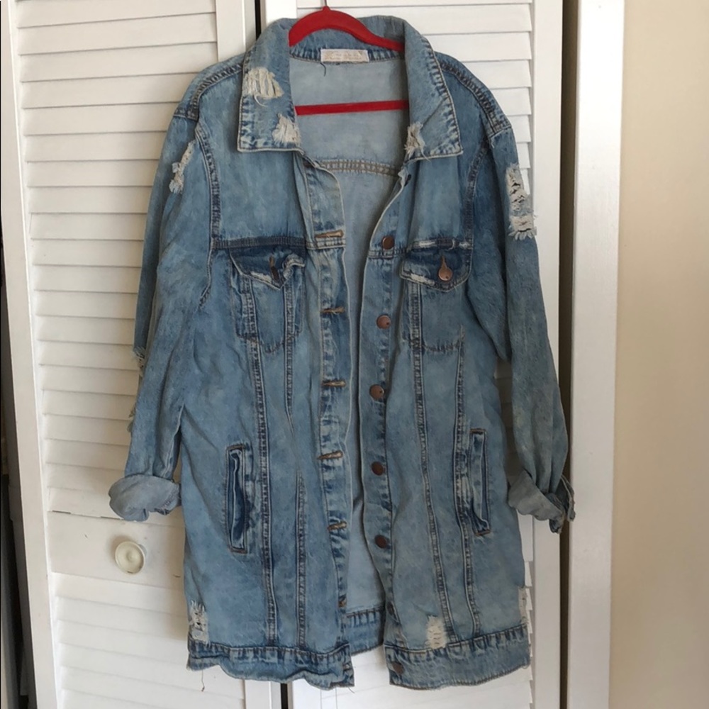 Long denim jacket
